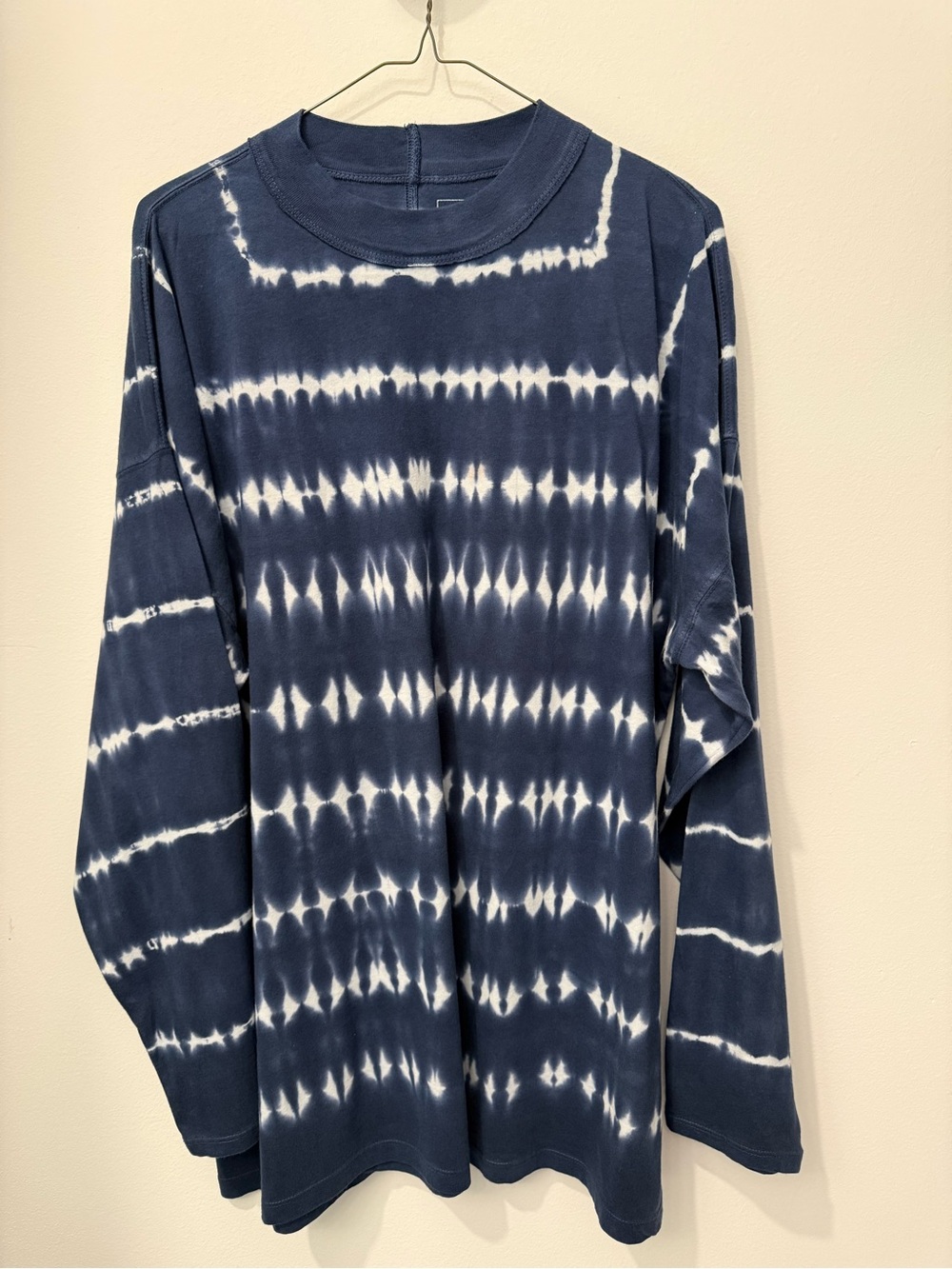 We The Free Blue and White Tie-Dye Long Sleeve Tee